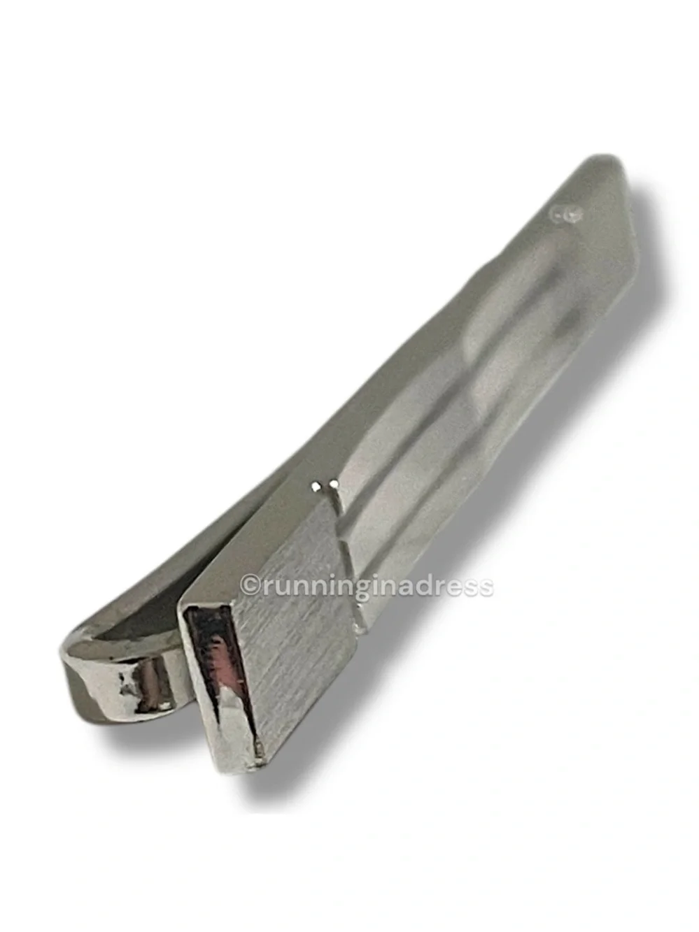 Vintage Nina Ricci Paris Silver Tie Clip 1980s Men's Geometric Tie Bar Clasp